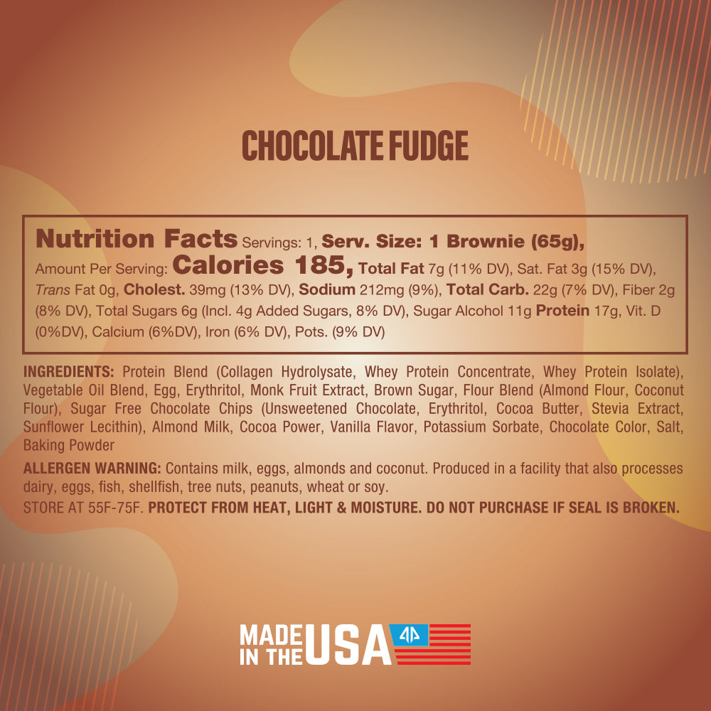 Prime Bites - Protein Brownie - Chocolate Fudge - Nutrition Facts