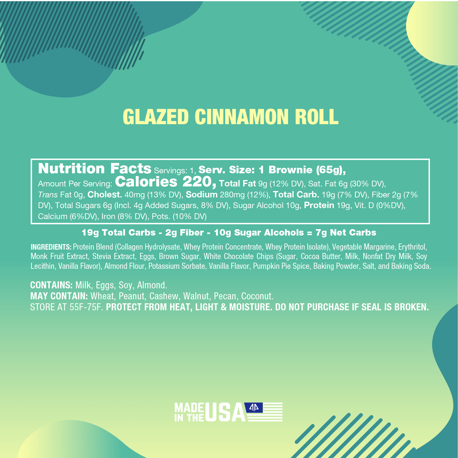 Prime Bites Glazed Cinnamon Roll